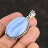 Голубой кружевной агат драгоценный камень кулон дизайнерские украшения 925 стерлингового серебра кулон ручной работы бохо ювелирные изделия кулон с камнем по месяцу рождения для мамы подарки для него