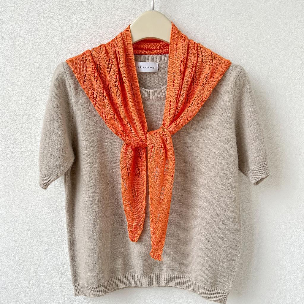 South Korea'S Dongdaemun Fashion Triangle Towel, Fart Curtain, Waist Seal, Solid Color, High-Intelligence Knitted Shawl, Thin Outside The Cape