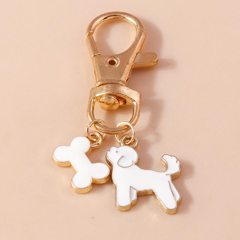 Cute Enamel Puppy Dog Cat Paw Keychain Footprint Keyring Pendants for Car Key Holder Handbag Decor DIY Pet  Jewelry  Gifts