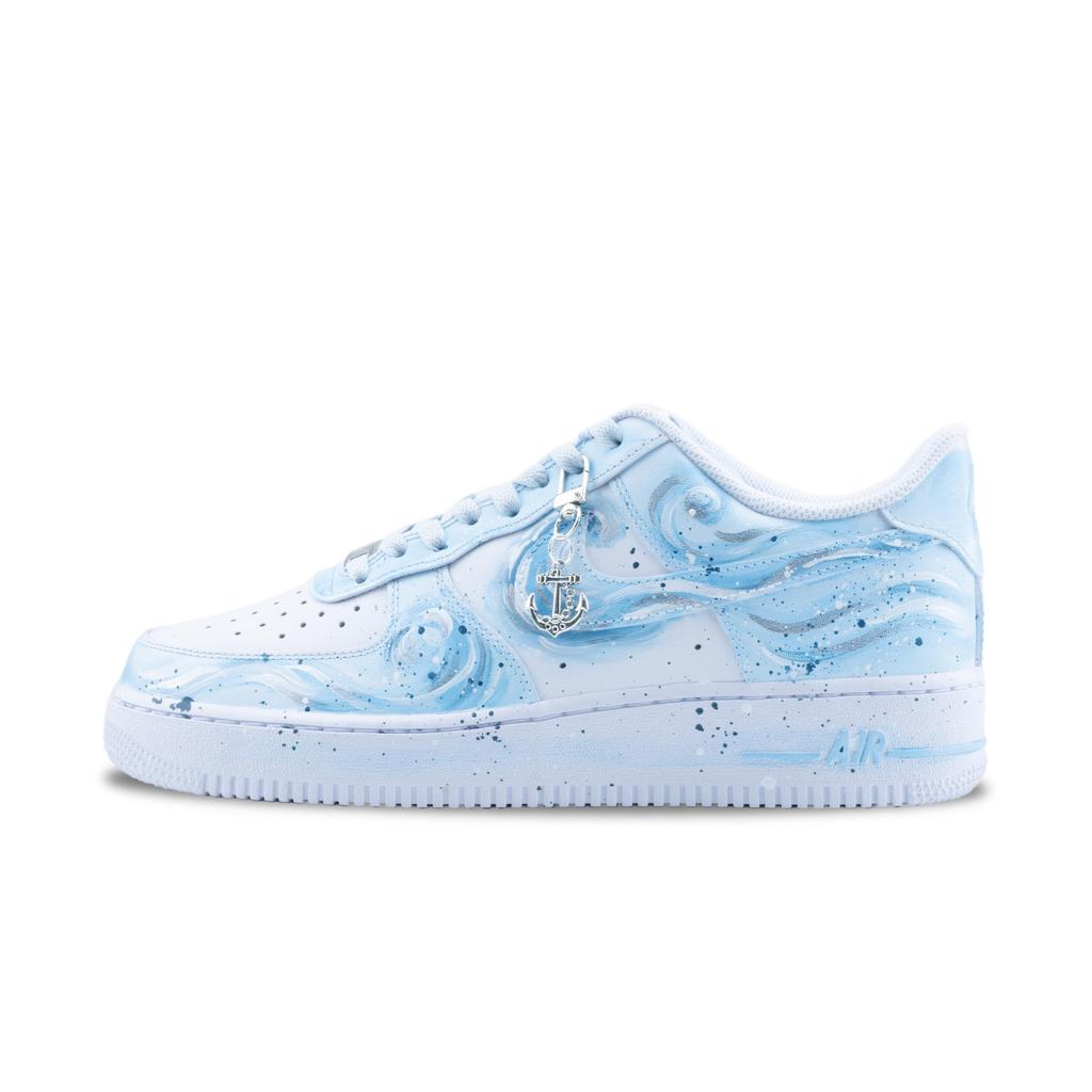 Nike Air Force 1 Starfall Jian Ware Slip Resistant Abrasion Resistant Low top Skateboard Shoes Unisex Sky Blue CW2288-111(Team626-)