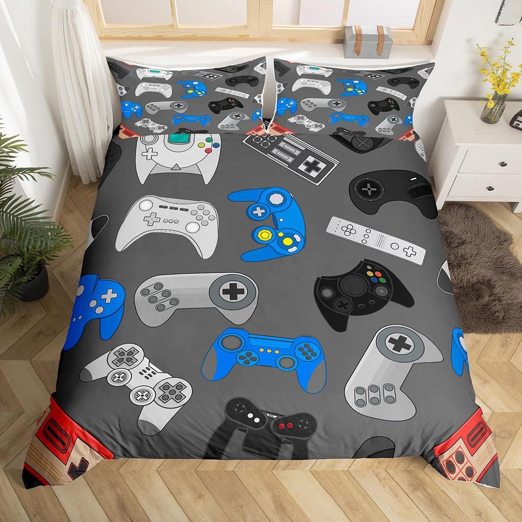 Игровой пододеяльник Твин Квин Набор постельного белья с геймпадом для ребенка, подростка, геймера, для декора комнаты, из микрофибры, чехол для одеяла