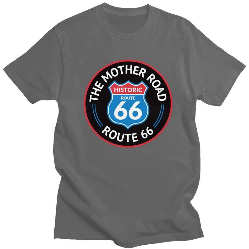 Мужская футболка на заказ "Мать Дорог Route 66" с короткими рукавами, хлопковая футболка, повседневная футболка, свободный крой, одежда