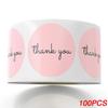 Новые 100-500 шт. наклейки «Спасибо», конверт, печать, наклейка для альбома, розовое сердце, милая круглая наклейка, канцелярские наклейки