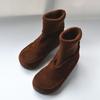Модные винтажные женские сапоги Ботильоны из коровьей кожи на плоской подошве Ботильоны-носки с эластичной резинкой