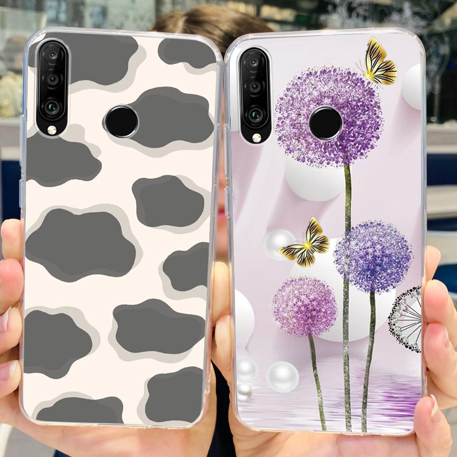 For Huawei P30 Lite Case 2020 Fashion Flower Bumper Soft Silicone Clear Cover For Huawei P30 Lite Pro Fundas P 30 P30Lite Hoesje