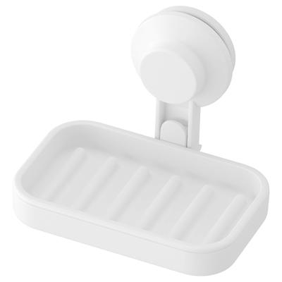 Мыльница IKEA с присоской белая TISKEN чашка, (603.812.85)
