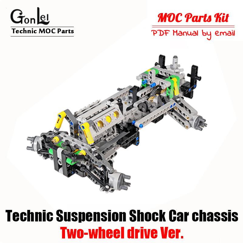 НОВЫЙ MOC Рулевое шасси независимая подвеска колес мини-макет V8 двигателя Коробка передач скорости Совместим с High-tech для бездорожья