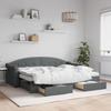 VidaXL Daybed with Trundle and Drawers Dark Grey 80x200 Cm Fabric 3197580