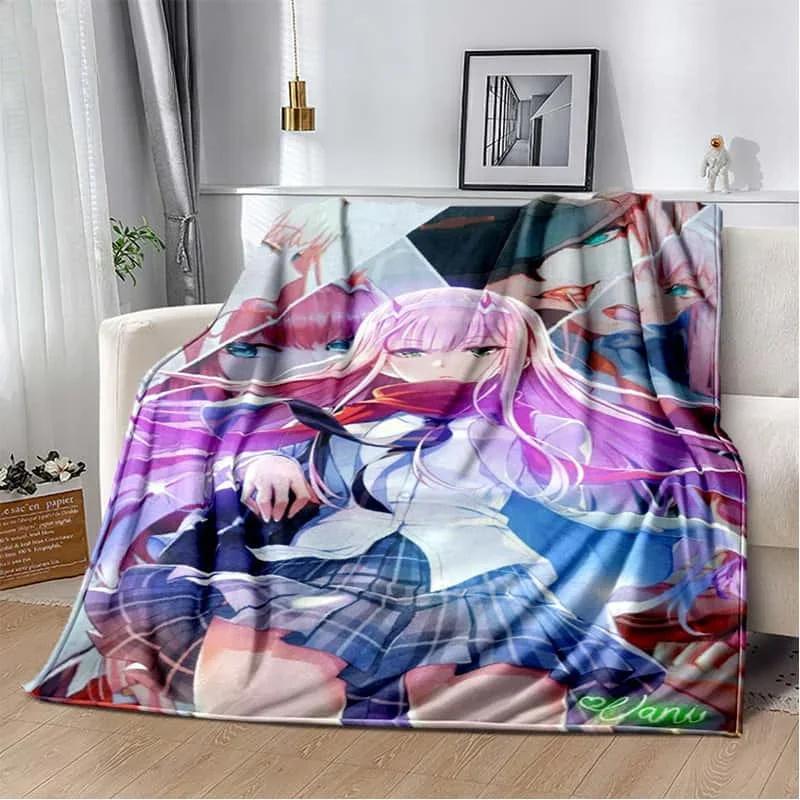 Плюшевое одеяло Zero Two Darling In The Franxx, Фланелевое одеяло-плед для гостиной, спальни, кровати, дивана, пикника, Покрытие