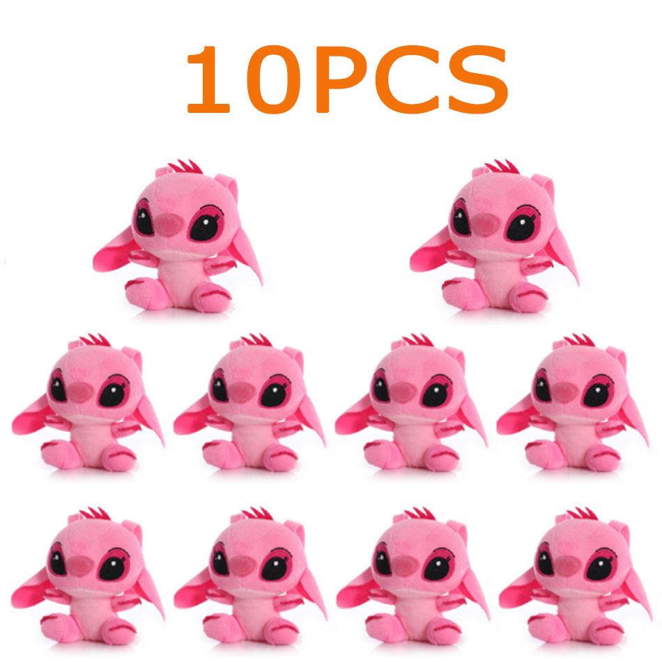 10Pcs/Lot Adorable Cartoon Lilo plus Stitches Tiny Pendant Plush Toy4 10CM Cute And Charming Plush Keychain Children Best Chirstmas Present Playthings