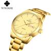 WWOOR Часы Водонепроницаемые Повседневные модные мужские часы Стальной ремешок Мужские часы Кварцевые часы