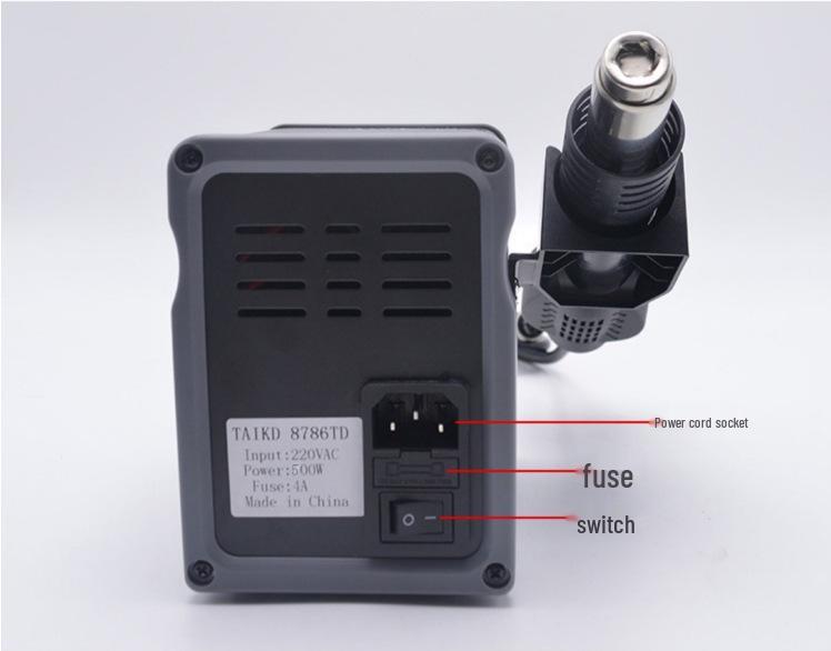 Паяльная станция Tek TK8786D с двумя цифровыми контактами, функцией подачи горячего воздуха «два в одном», съемным наконечником и функцией автоматического перехода в спящий режим.