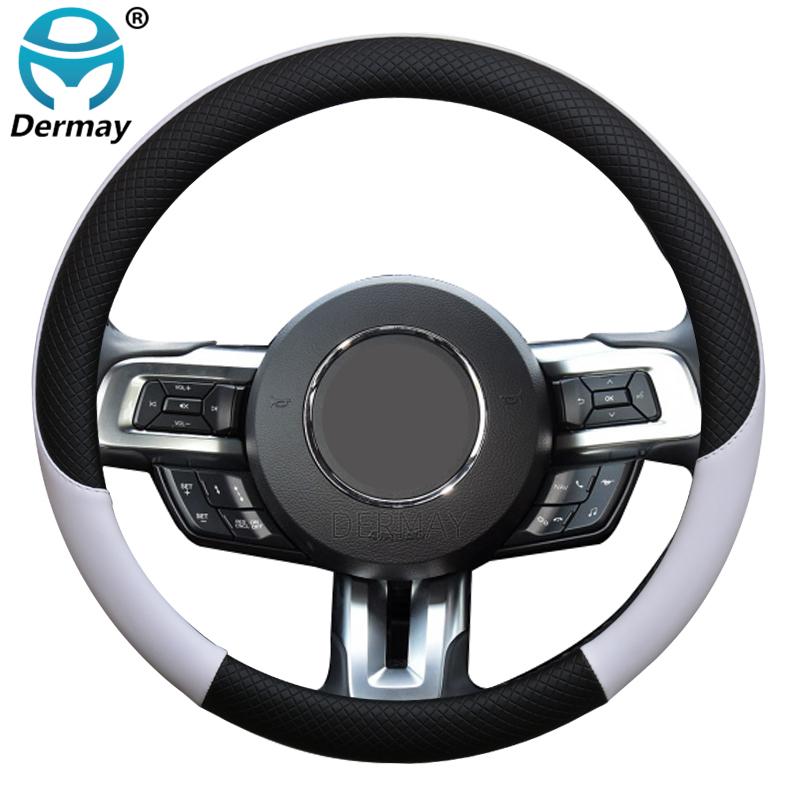 Для Ford Mustang Shelby GT 350 500 EcoBoost автомобильный чехол на руль кожаный противоскользящий 100% DERMAY брендовый авто