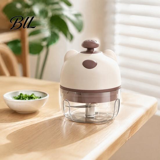 Electric Vegetable Shredder Garlic Masher, Portable Wireless Food Chopper with Stainless Steel Blades, Handy Processor for Kitchen Rechargeable