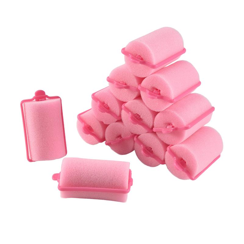 2025 Тренд 12 шт. Темно-розовые мягкие поролоновые бигуди для укладки волос Парикмахерский инструмент