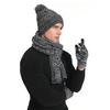 3Pcs Winter Warm Knit Beanie Hat Touchscreen Gloves Scarf Set for Women Men Skiing Skating Camping Driving Outdoor Sports Gifts