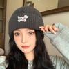 Autumn and Winter Puppy Patch Large Head Circumference Woolen Hat for Women Korean Style Casual Warm and Cold Hat Ear Protection Pullover Hat