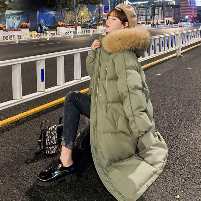 Женское бархатное хлопковое зимнее длинное свободное стеганое пальто больших размеров, женская зимняя куртка