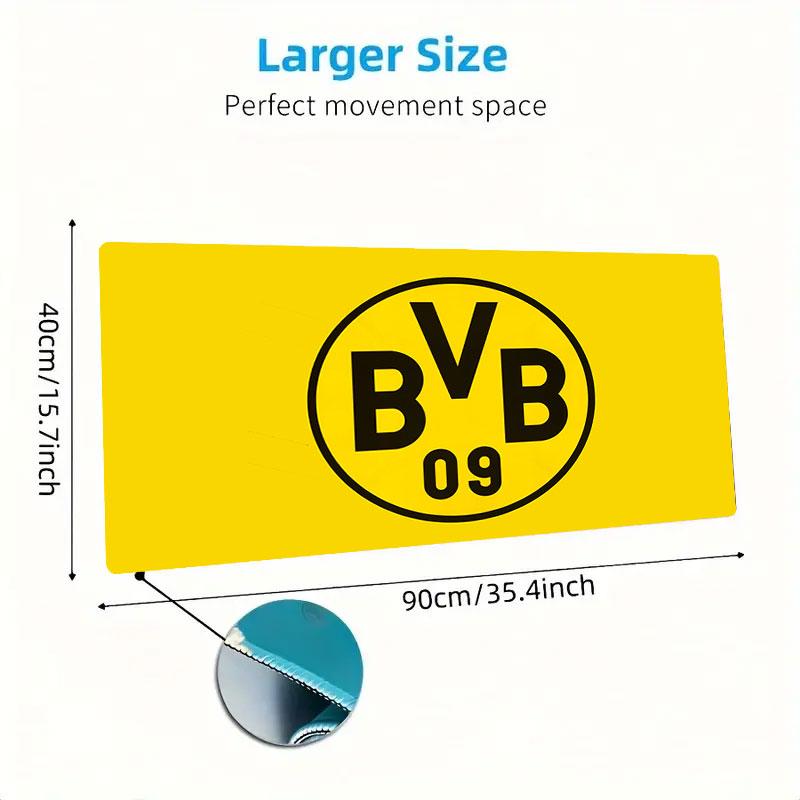 Dortmund Team Logo Mouse Pad, Large Gaming Desk Mat, Non-slip XXL Mousepad for Laptop & Tablet, Mini PC Playmat with Stitched Edges