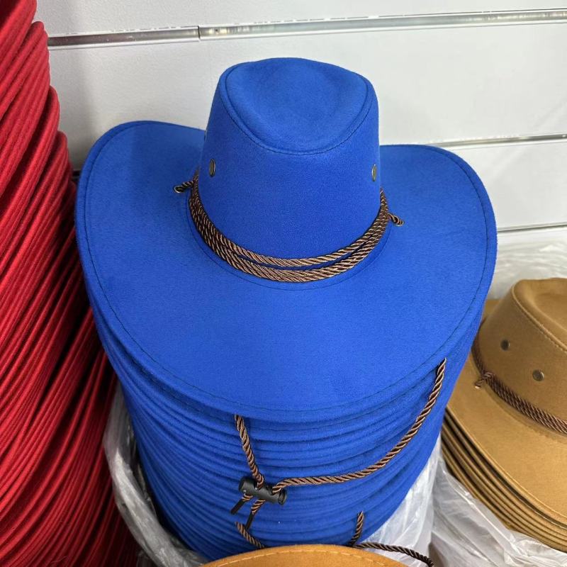 Ковбойская шляпа в стиле вестерн, ковбойская шляпа с большими полями, замшевая уличная мужская шляпа с козырьком для верховой езды