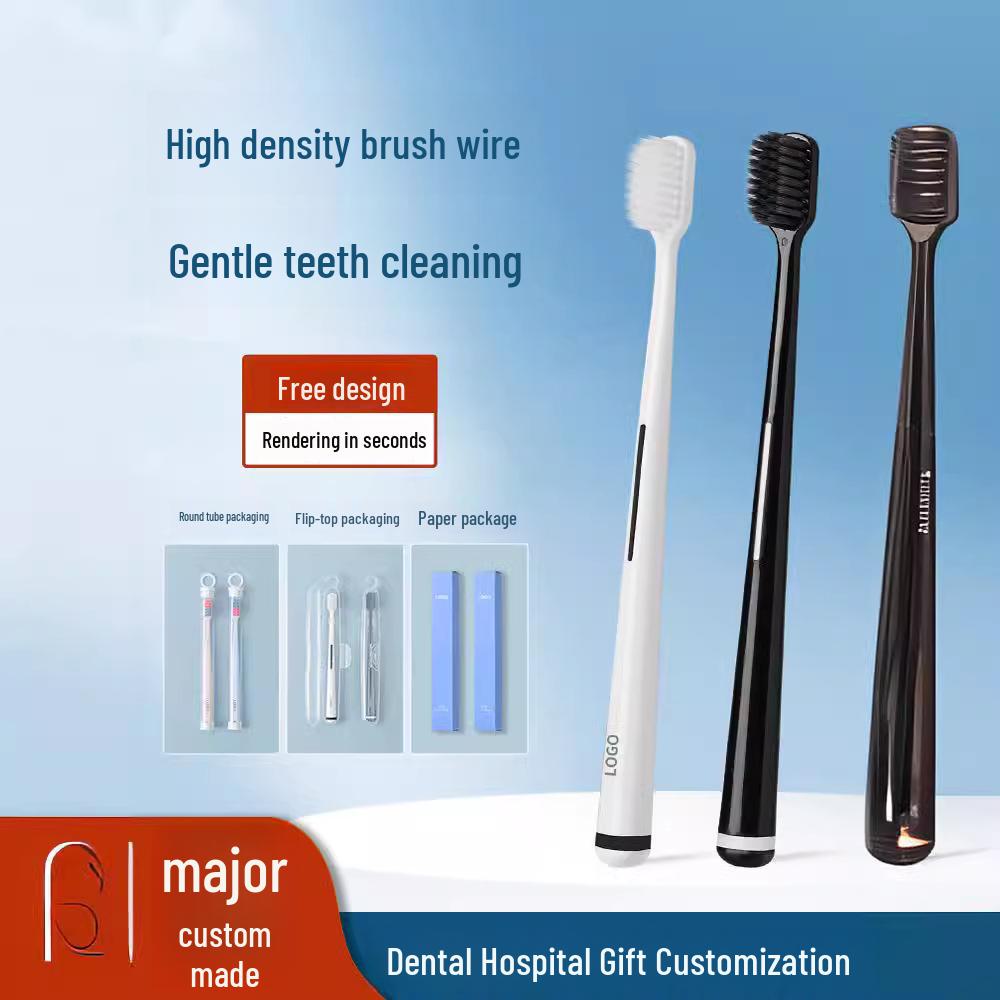 Custom Logo Soft Bristle Toothbrush - Dental Clinic Promotional Gift