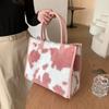 Durable Soft Shopper Tote Versatile Large Capacity Handbag Fashion Plush Tote Bag  Women