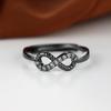 Серебро, золото, белый камень, CZ ​​Love Infinity, кольцо, обручальное регулируемое кольцо, обручальные кольца для женщин, модные ювелирные изделия