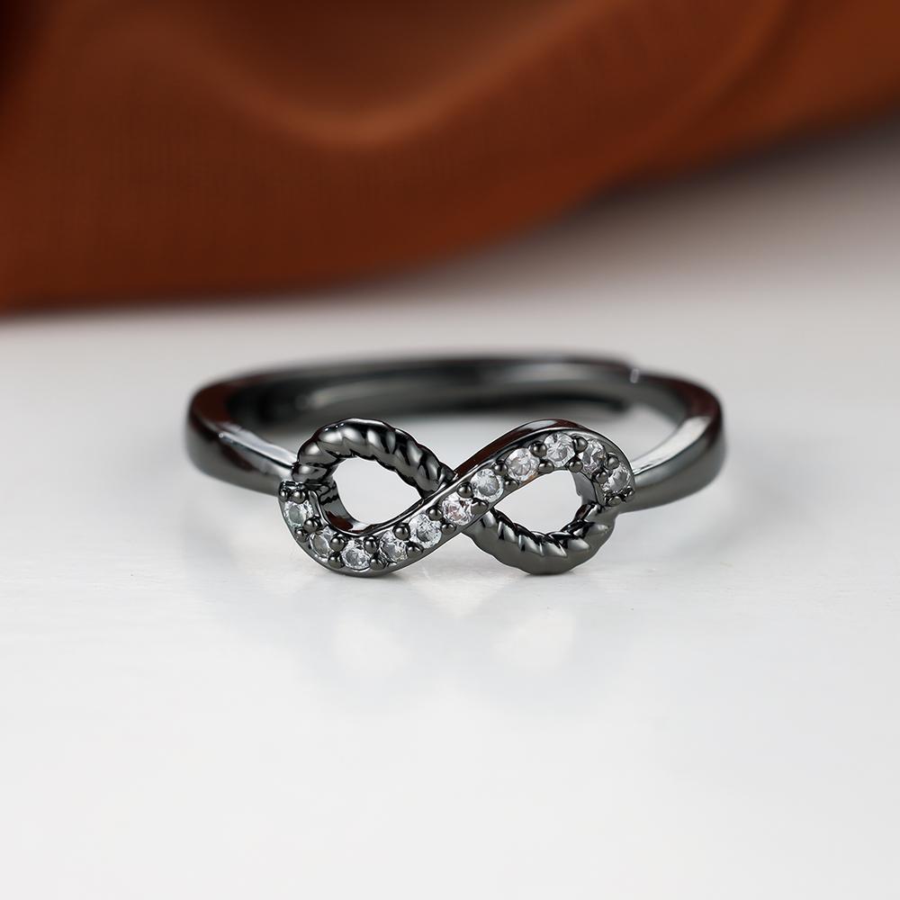 Серебро, золото, белый камень, CZ Love Infinity, кольцо, обручальное регулируемое кольцо, обручальные кольца для женщин, модные ювелирные изделия