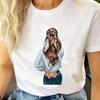 Women T-shirts Female T Tee Cartoon Clothes Short Sleeve Casual Travel Happy Time Cute Shirt Fashion Lady Graphic Tshirt Top