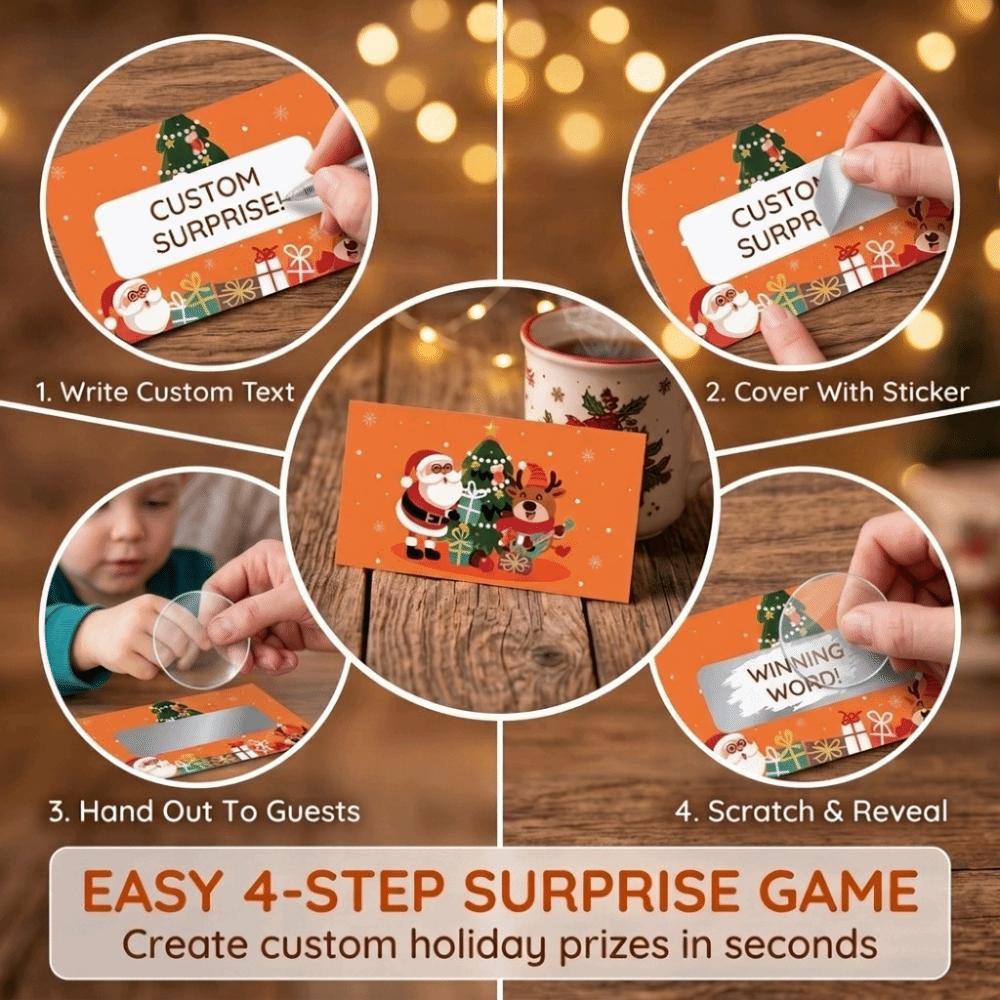 30pcs Self-Scratchable Scratch Off Tickets Cards Write‑In Xmas Interactive Game Cards Xmas Holiday