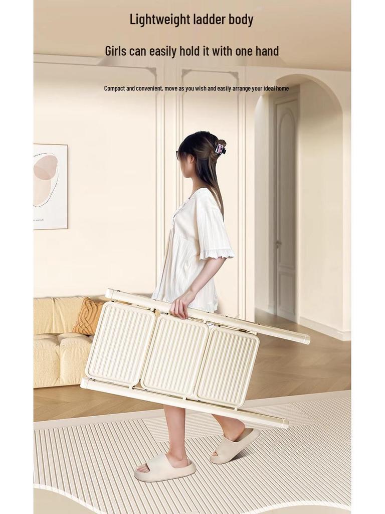 Телескопическая складная А-образная лестница: Утолщенная многофункциональная 4-ступенчатая стремянка для помещений