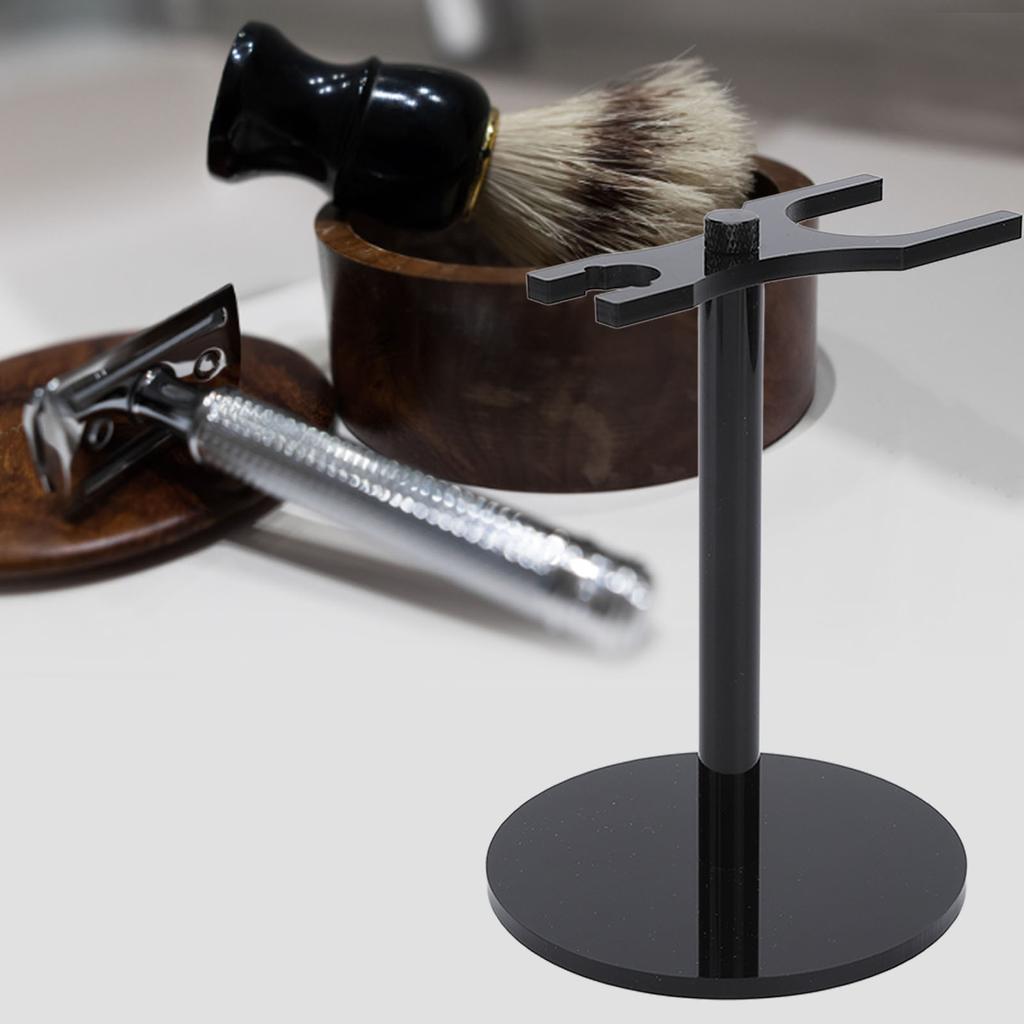 Shaver Holder Convenient Plastic Shaving Brush Stand for Bathroom for Wash Room Black