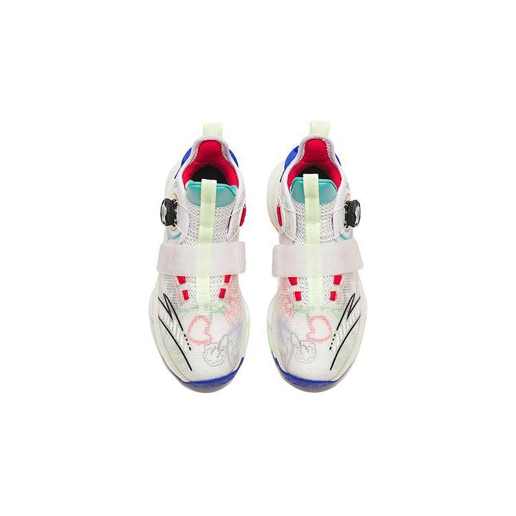 Anta Mesh Breathable Shock Absorbing Non-Slip Durable Sports Casual Shoes Kids Sneakers White Black Red 312241110-9