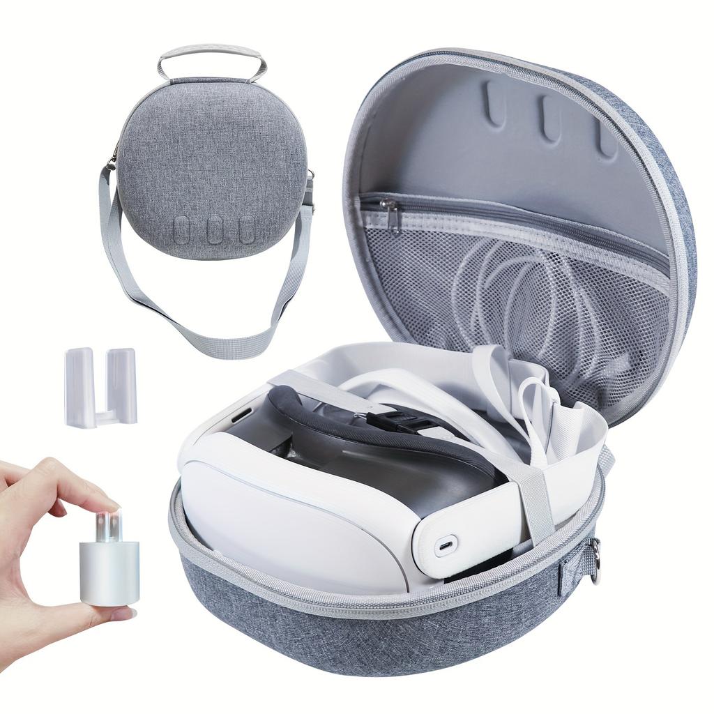 Carrying Case, Hard Bag for Meta Quest 3 Accessories/Pro VR Headset with Elite Strap, Touch Controllers and Other VR Accessories, Large Space
