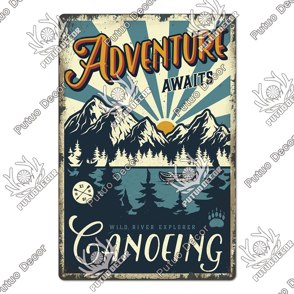 Decor Camping Tin Sign Vintage Plaque Metal Plate Retro Posters Wall Art Decor for Trip Car Home Living Room Unique Gift