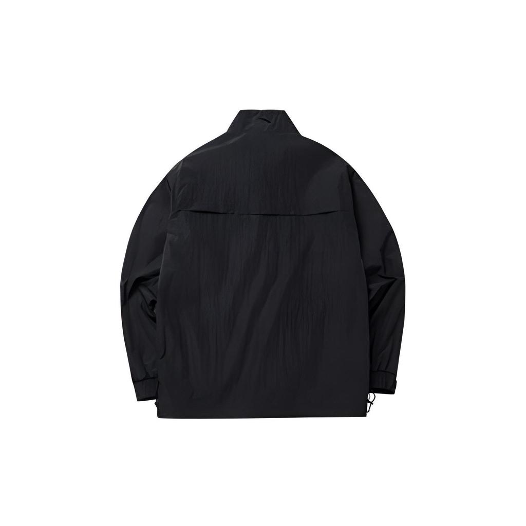 Anta Спортивная куртка с логотипом и большим карманом, мужская куртка, базовая, черная 152218613-2