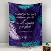 Proverbs 16:3 Bible Verse Leaves Design Patterned tapestry for bedroom and living room home decor sofas