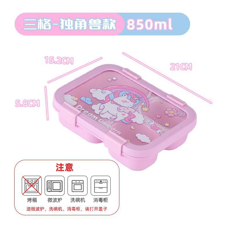 BPA-Free PP Lunch Box With Dividers Microwave Safe Kids Students Adults Office Use 3-Compartment 850ml Or 4-Compartment 1100ml
