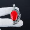 Серебряный кулон с натуральным красным кораллом из серебра 925 пробы — дизайн ручной работы, повседневные украшения, уникальный кулон в подарок