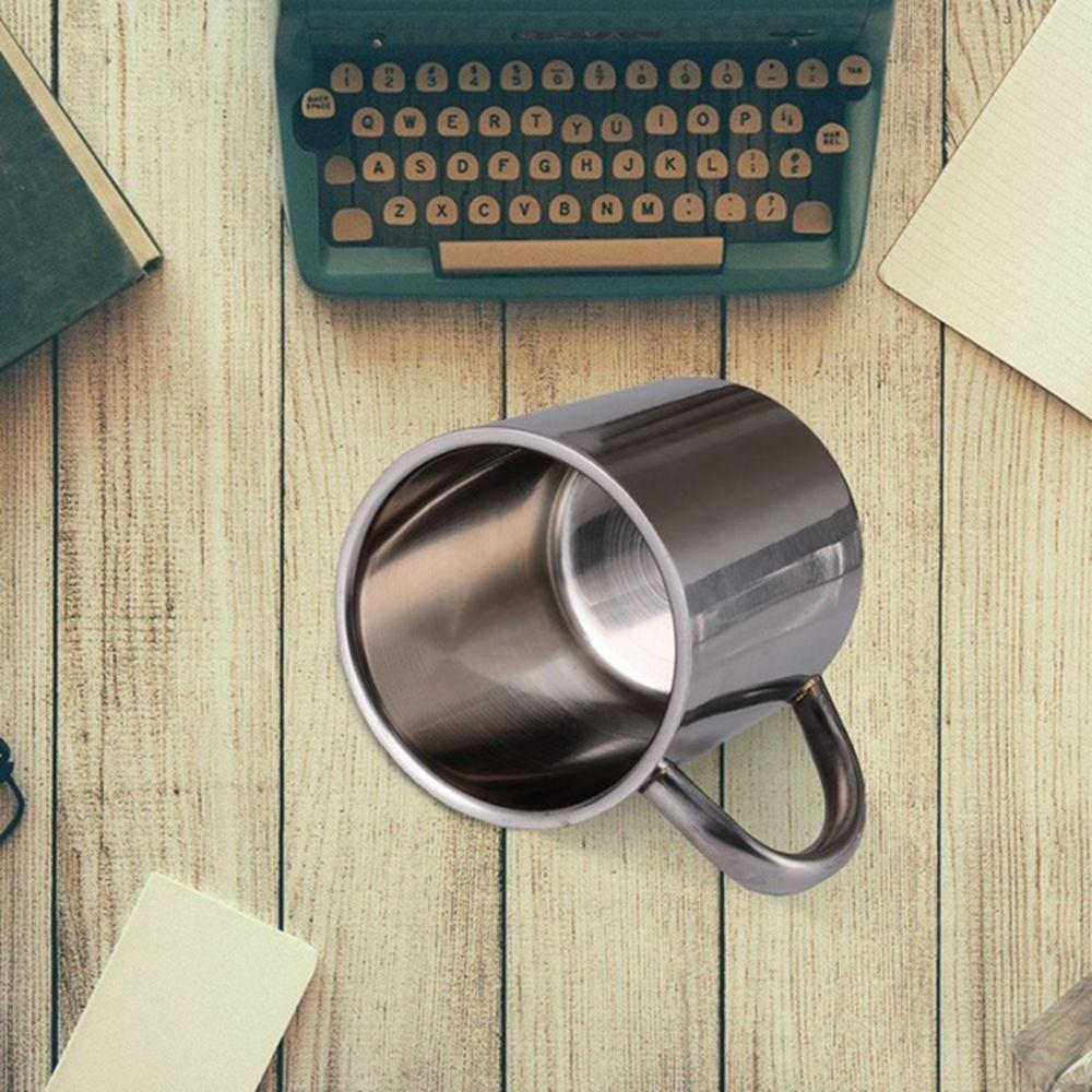 400ml 300ml Portable Double Wall silver with handle Mug Cup Coffee Mug Tea Cup Water Bottle