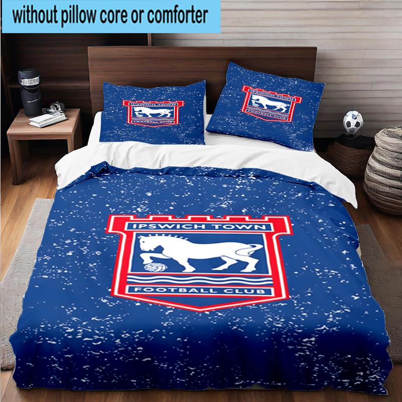 3PCS FC Ipswich Crest Bedding Set,Including 1pc Duvet Cover And 2pcs Pillowcases Perfect for Bedroom, Dormitory, Fan Christmas gift