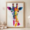 Plakat Kolorowa Żyrafa Plakat Kolorowa Żyrafa, 30X40 Cm, Bez Ramy, Płótno Premium Na Blejtramie
