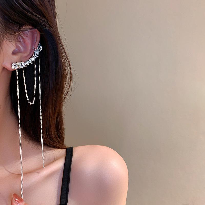 Серьги-клипсы с бахромой из искусственных кристаллов розы, супер фея, сладкий и крутой ветер, бабочка без проколов ушей, клипсы для козелка, премиальные серьги.