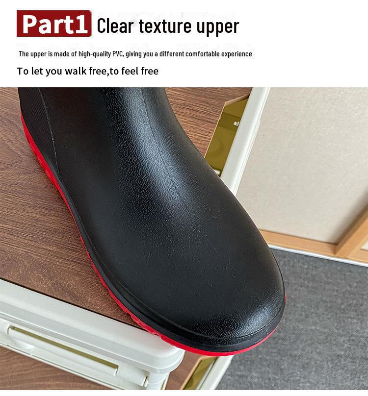 Men's Four Seasons Waterproof Anti-Skid High-Top Rubber Boots for Rain, Car Washing, and Fishing.