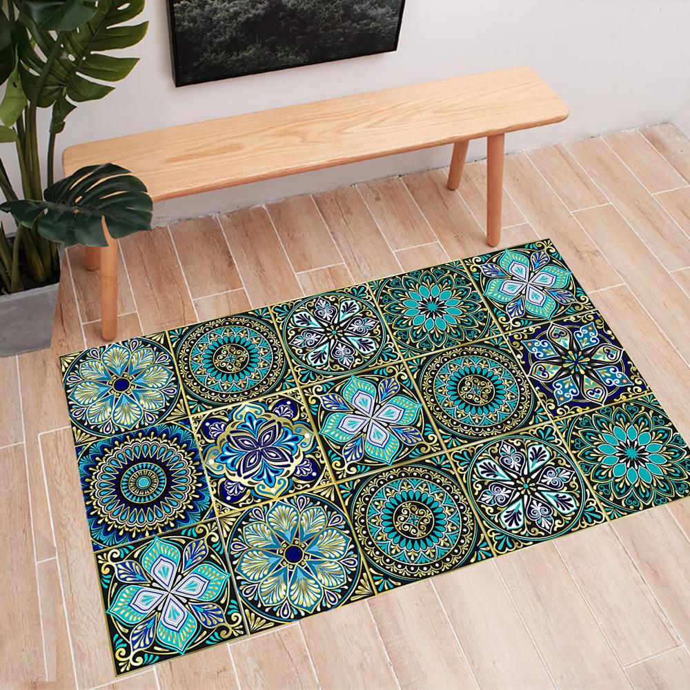 10 шт., матовая плитка с узором мандалы, напольная наклейка, переводные чехлы, износостойкие виниловые обои, кухонный декор для ванной комнаты, стола, стены