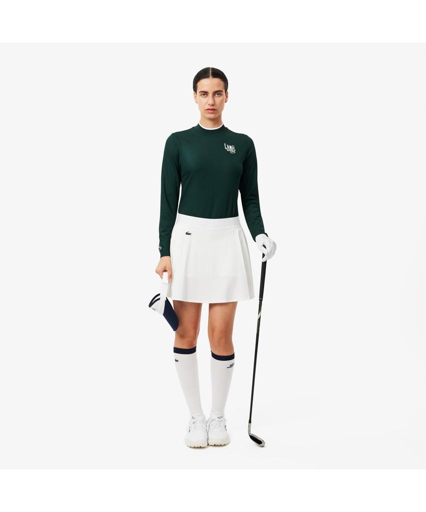 LACOSTE Женская графическая футболка с воротником-стойкой и длинным рукавом Tf2765-54N Yzp