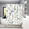 Waterproof Shower Curtain - Forest Green Plant & Flower Pattern, Digital Print, Ideal For Bathroom & Toilet Partitions