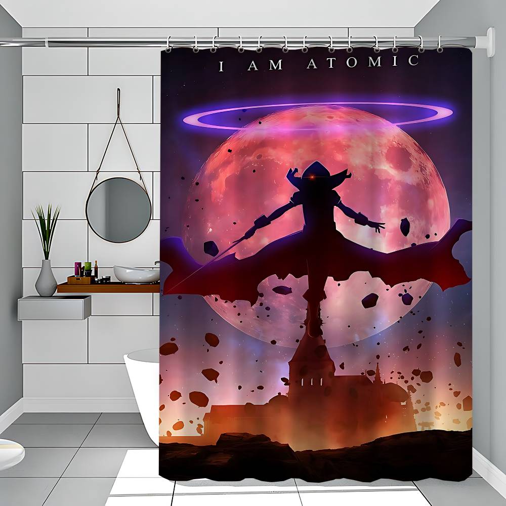 The E-Eminence In Shadow Anime Waterproof Fabric Shower Curtain Bathroom Decoration Curtain Home Hawaiian Style Shower Curtain
