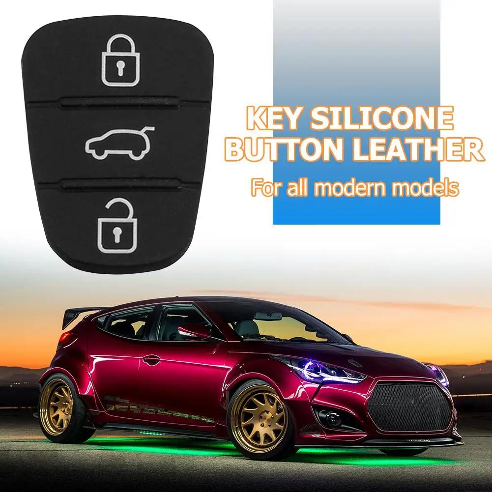 Car Replacement 3 Button Remote Key Fob Case Rubber Pad for Hyundai I10 I20 I30 IX35 for Kia K2 K5 Rio Sportage Flip Key Parts