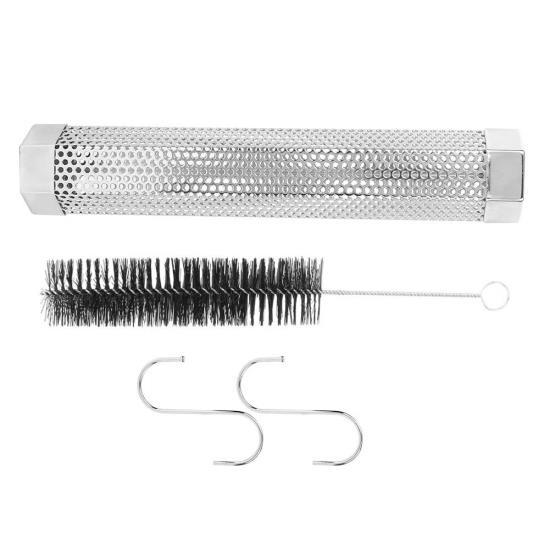 12-дюймовая трубка для копчения из нержавеющей стали, шестигранная трубка для копчения с крючком для щетки